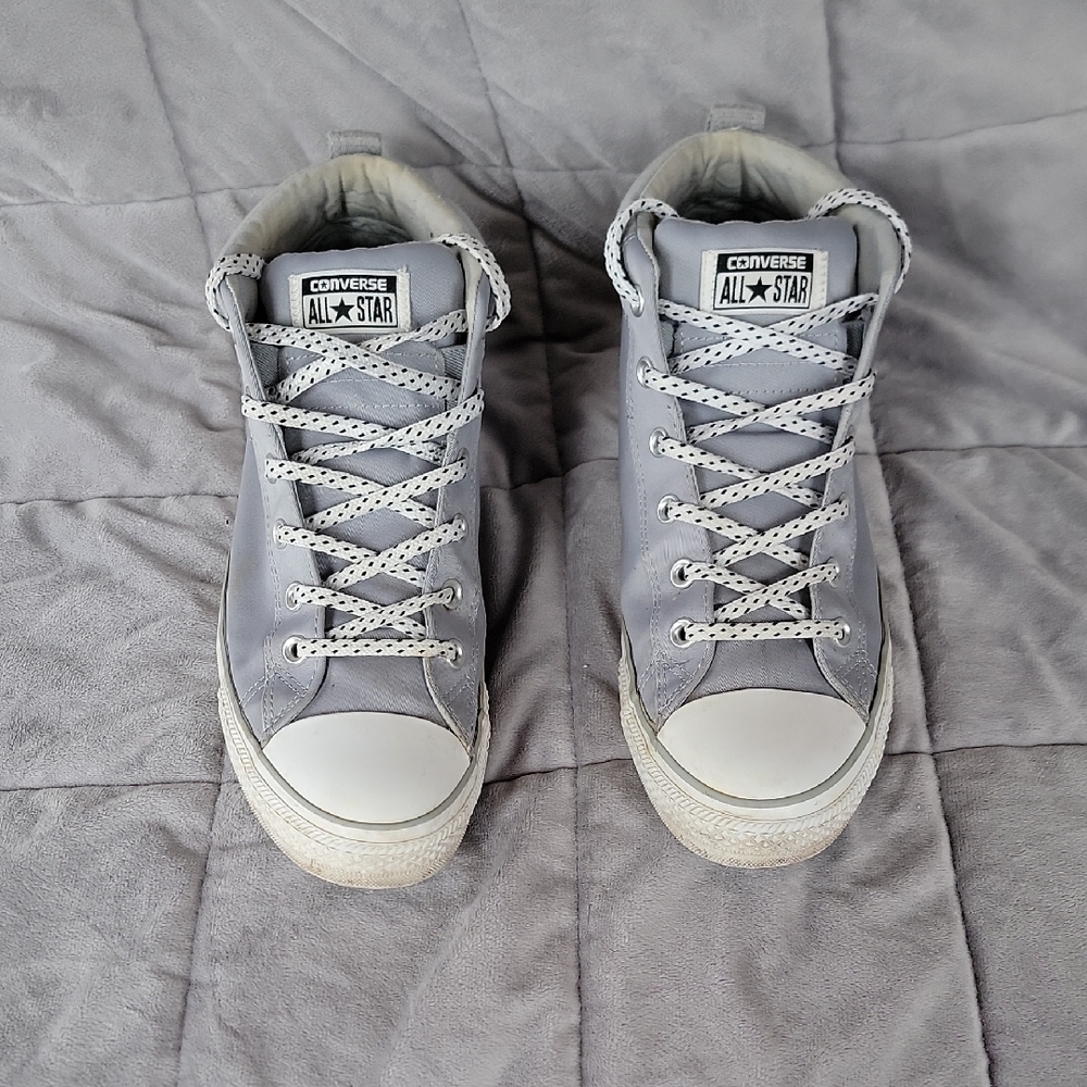 Converse Chuck Taylor All Star Wolf Grey Fabric Mid Tops size size 10 mens